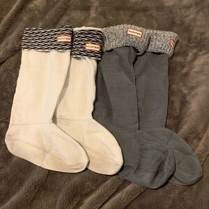 Hunter Boot Socks in Cream and Gray